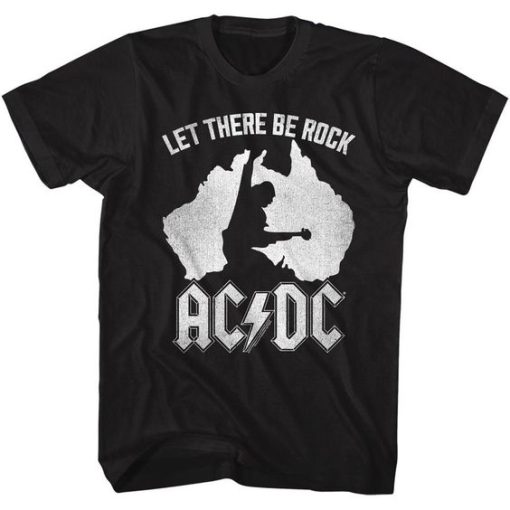 ACDC Let There Be Rock Guitar Silhouette with Australia t-shirt