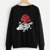 BONE HAND AND ROSE SWEATSHIRT S037