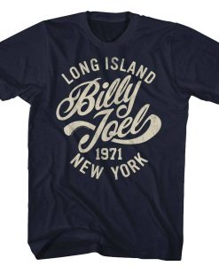 Billy Joel Long Island Navy Adult T-Shirt