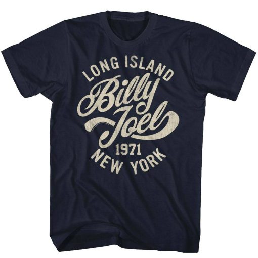 Billy Joel Long Island Navy Adult T-Shirt