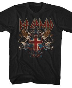 Def Leppard Def Lep Crest Black Adult T-Shirt