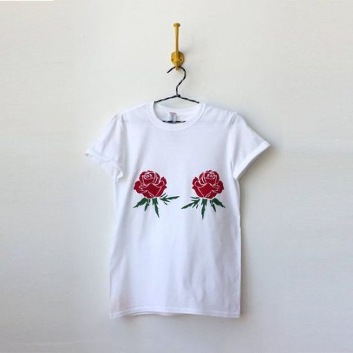 VELVET RED FLOWERS T-SHIRT G07