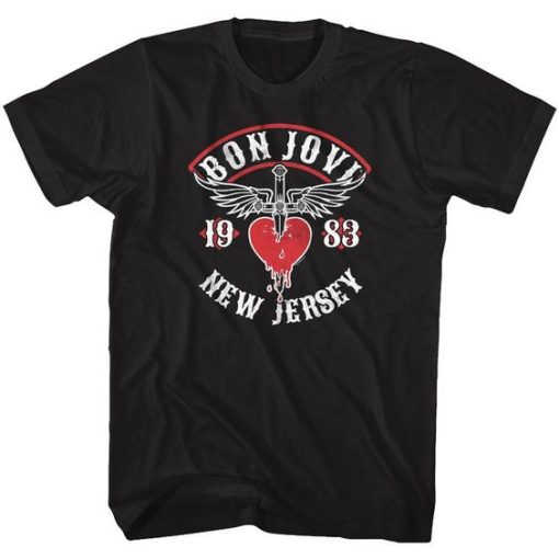 BON JOVI 1983 NEW JERSEY T-SHIRT S037