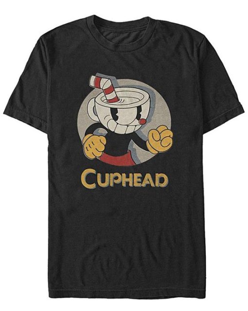 Cuphead Logo Portrait Circle Mens Graphic T Shirt DN