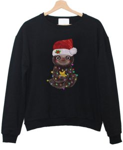 Santa Baby Sloth Christmas light ugly sweatshirt dr23