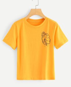 Figure Print Round Neck T-shirt