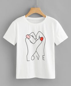 Graphic Print Love T-shirt