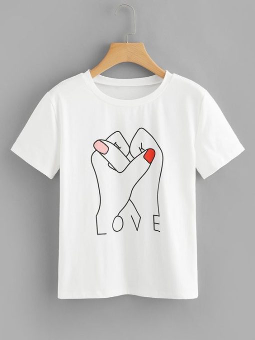 Graphic Print Love T-shirt