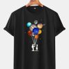 Mens Cotton Astronaut Colorful Planet Print T-shirt