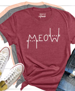 Meow Shirt for Cat Lover Funny Cat T-Shirt
