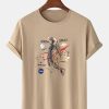 Nasa Cartoon Astronaut Print Shirt