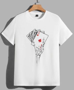 Playing Card And Skeleton Casual T-shirt