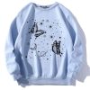 Butterfly & Galaxy Print Sweatshirt