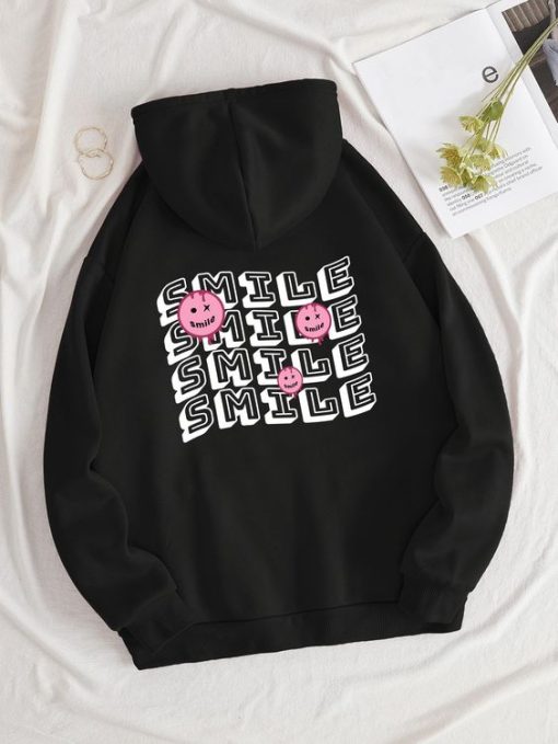 Cartoon And Letter Graphic Hoodie