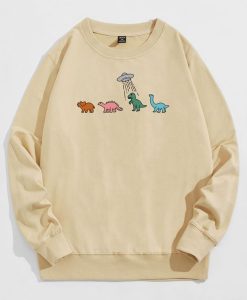 Cartoon Dinosaur Graphic Sweatshirt