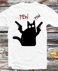 Cat Pew Pew Meme Gun Cat t-shirt