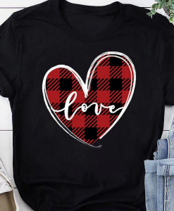 Love Heart Print Valentine Shirt