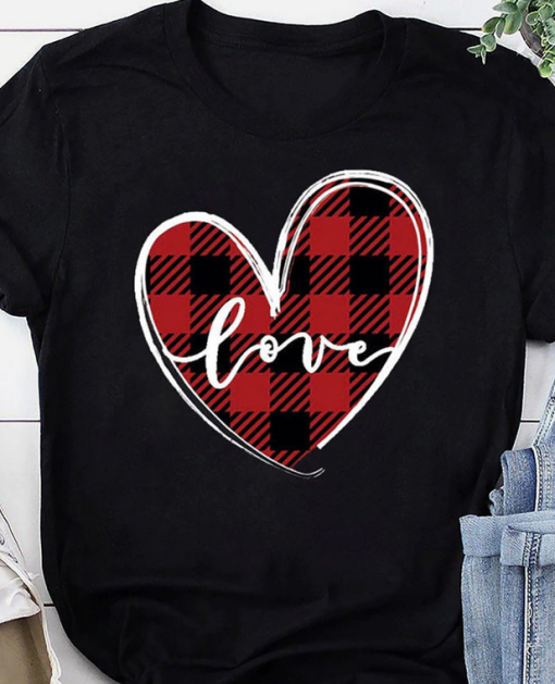 Love Heart Print Valentine Shirt