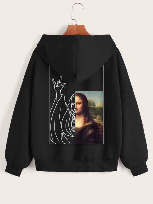 Monalisa Figure Graphic Hoodie