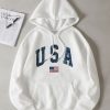 USA Letter And Flag Hoodie