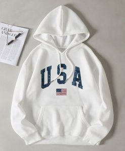 USA Letter And Flag Hoodie