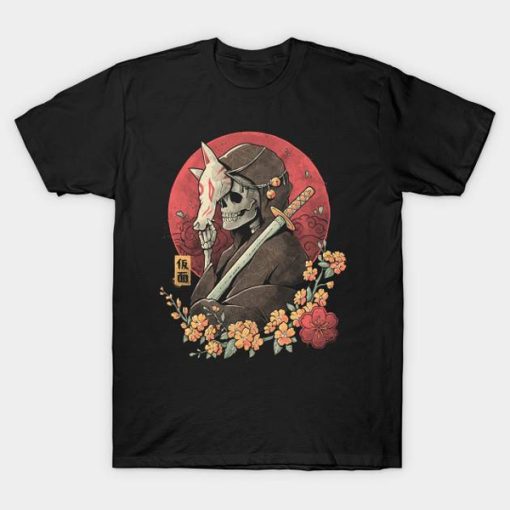 skulls and Japanese imagery t-shirt