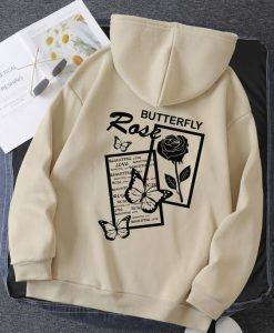 Butterfly And Rose Hoodie