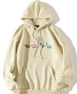 Cartoon Graphic Drop Shoulder Drawstring Thermal Lined Hoodie