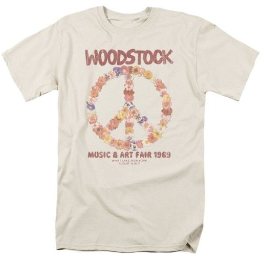 Woodstock 1969 Floral Peace T-Shirt