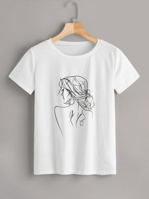 Women Line Art T-shirt