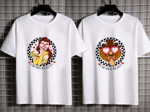 Beauty The Beast Valentine Couple T-shirt AL