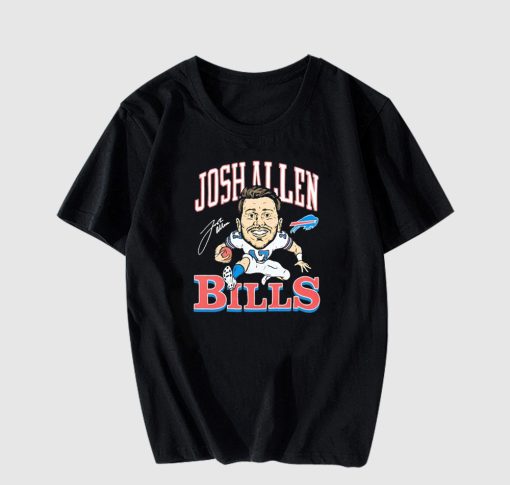 Eric Wood Wearing Bills Josh Allen Signature T Shirt AL