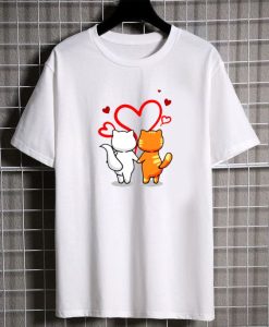 Valentine's Day Cute Couple Cat Love Shirt AL