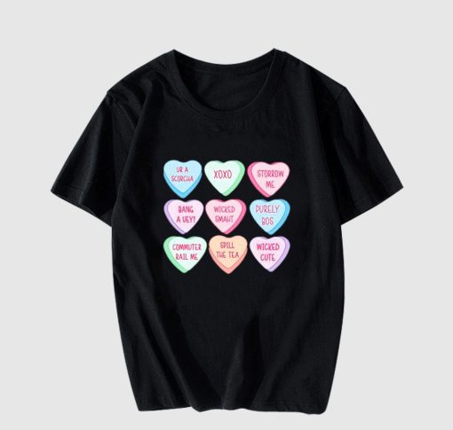 Official Boston candy hearts valentine's day spill the tea T-Shirt AL