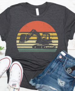 Retro Excavator Construction T-Shirt AL