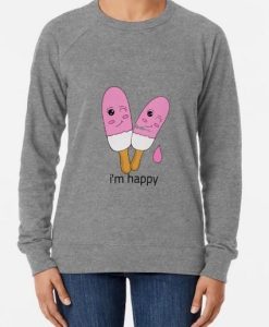 i'm happy Lightweight Sweatshirt AL